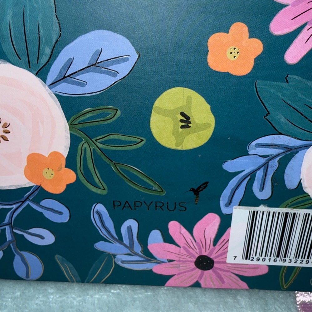 Papyrus Floral Patterned Notebook with Pink Ribbon - Picture 4 of 11